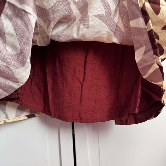 Runway The Label One Shoulder Maxi Dress Topical Print Brown Butter Yellow M NEW - Picture 6 of 12